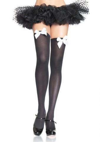 Black Stockings With White Bow