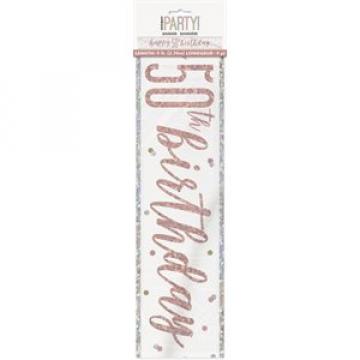 Rose Gold 50th Birthday Banner