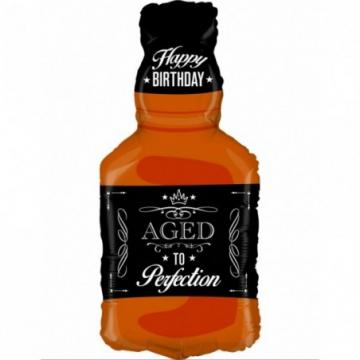 Whiskey Bottle Happy Birthday Foil Balloon - 34"