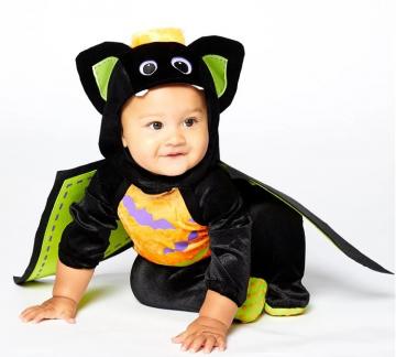 Iddy Biddy Bat Costume Crawling