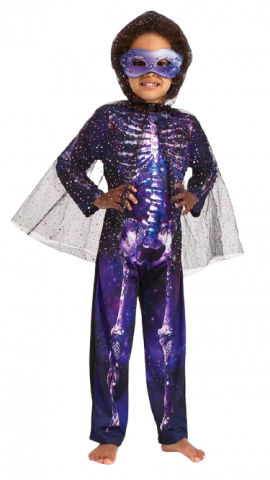 Purple Skeleton & Cape Costume - Kids