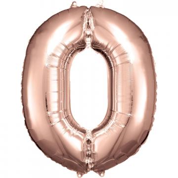 33" Rose Gold Numbered Foil Balloon #0