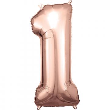 33" Rose Gold Numbered Foil Balloon #1
