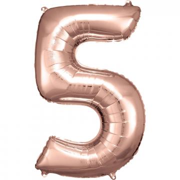 33" Rose Gold Numbered Foil Balloon #5