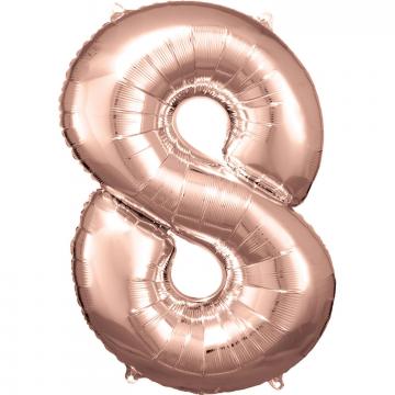33" Rose Gold Numbered Foil Balloon #8