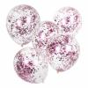 Pink Confetti Balloons - 5 Pack