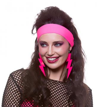 80's Earrings - Neon Pink