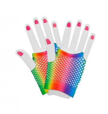 80's Net Gloves - Rainbow