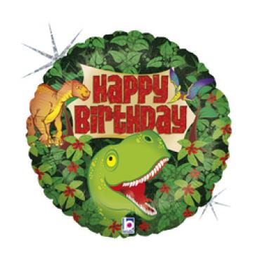 Happy Birthday Dinosaur Balloon - 18"