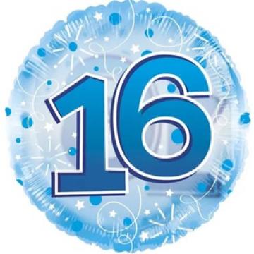 Blue 16th Birthday Balloon - 24"