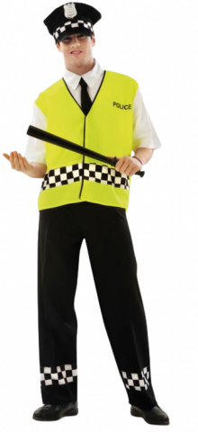 Policeman Costume With Vest - Men's