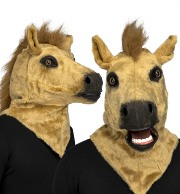 Brown Horse Mask with movable Jaw