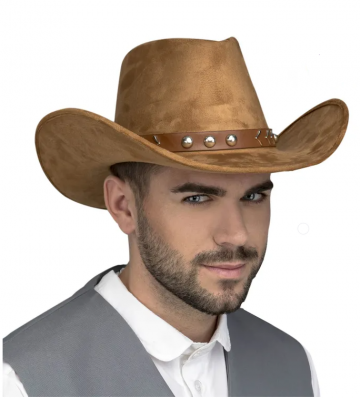 Suede Cowboy Hat Brown