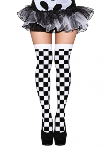 Black and White Checkered Stockings