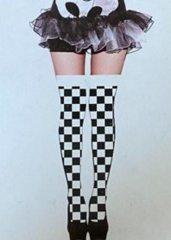 Black and white checkered stockings