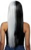 Downtown Diva Black and White Wig- Back