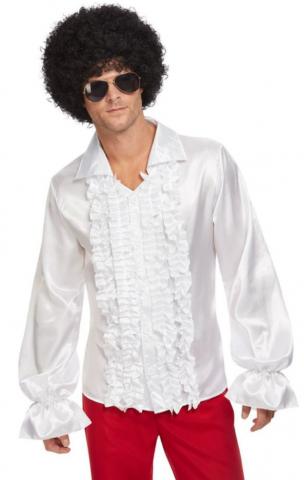 White 60's ruffle shirt