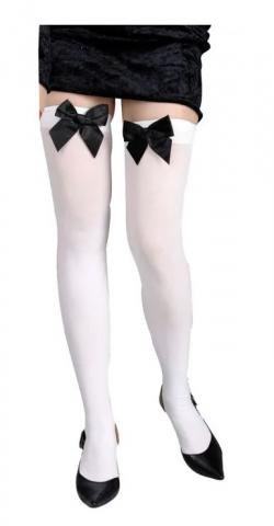 White Stockings with Black Ribbon