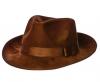 Brown Suede Fedora Hat
