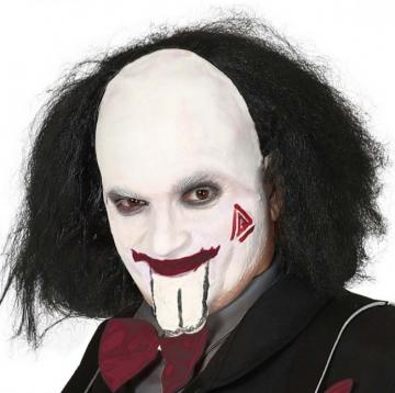 Saw Bald Wig With Black Hair