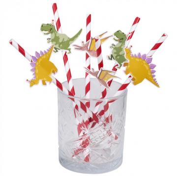 Dino Party Paper straws (6PK) - 20cm