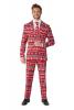 Nordic Pixel Red Christmas Suit