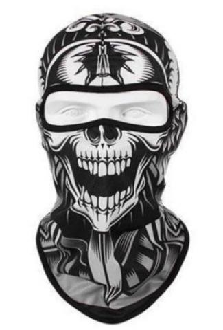 Black & White Skull Print Balaclava