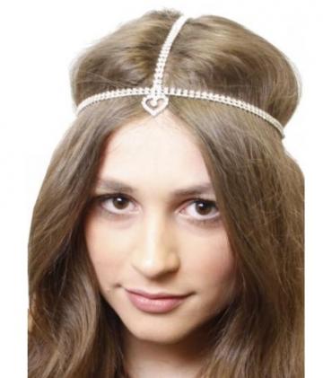Silver Diamante Heart Hairband