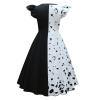 Black and White Spotted Pattern Dress - Kids