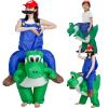 Inflatable Carry Me Green Dinosaur Costume