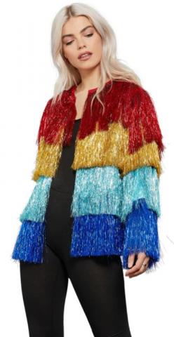 Fever Tinsel Rainbow Festival Jacket