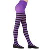 Purple/Black Striped Pantyhose Tights - Teen