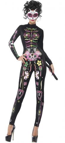 Teen Sugar Skull Cat Costume