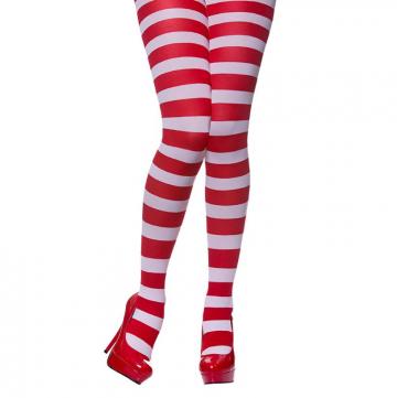 Ladies Red & White Candy Stripe Tights