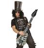 Male Rockstar holding Inflatable Skeleton Guitar