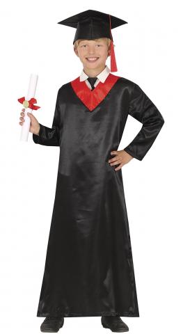 Red & Black Graduation Robe - Tween boy