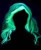 Ladies Glow In The Dark Ghost Wig front glowing in the dark