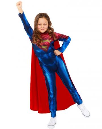 Supergirl Jumpsuit - Tween. Fist in air pose