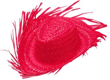 red straw hat