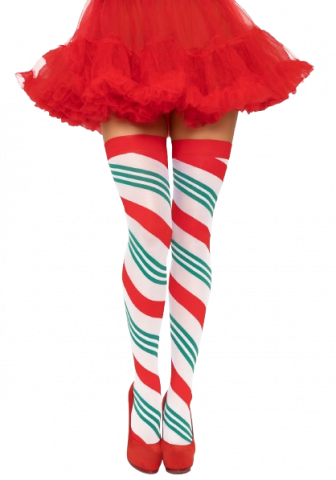 Holiday Ribbon Thigh Highs