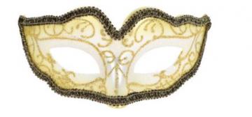 Glitter Metallic Eye Mask - Gold with Black Trim