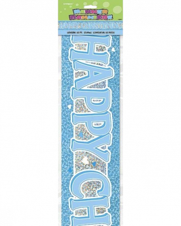 Blue Christening Banner
