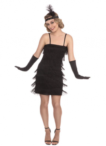 Ladies Black Flapper Dress
