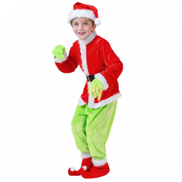 Grinch Santa Claus Costume - Kids