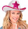 Pink Star Sequin on white hat