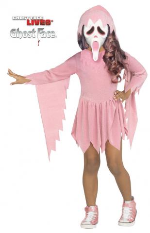 Pastel Pink Ghost Face Costume