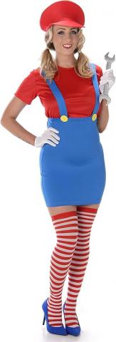 Red Plumber Girl Costume