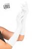 Elastane Satin Gloves - White