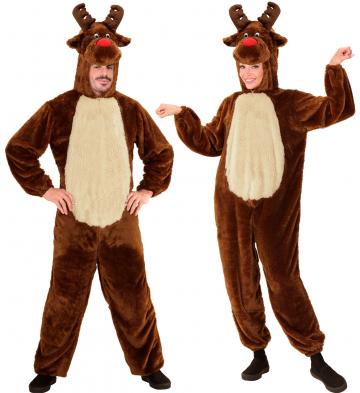 Soft Plush Adult Reindeer Jumpsuit