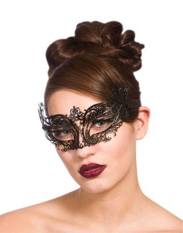 Filigree Metal Eye Mask - Black